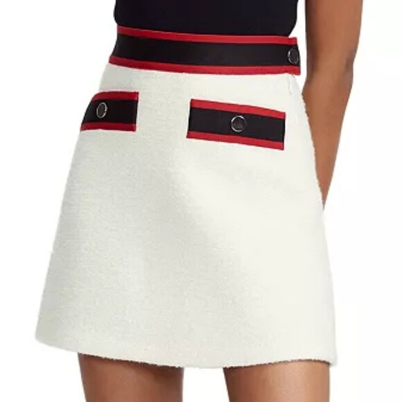 Maje Josine Band-Detail Tweed Mini Skirt ASO Cheryl Blossom - Picture 2 of 12